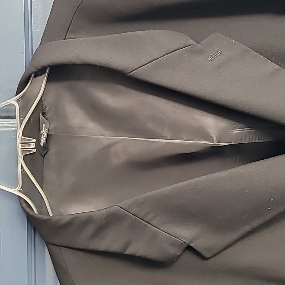 Mens Big & Tall Luca Rossi Italia Wool Suit Coat Sport Coat Blazer 60L Black - Picture 2 of 7